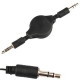 Кабель AUX Audio 3.5мм M/M 0.8 м самозмотуючий чорний