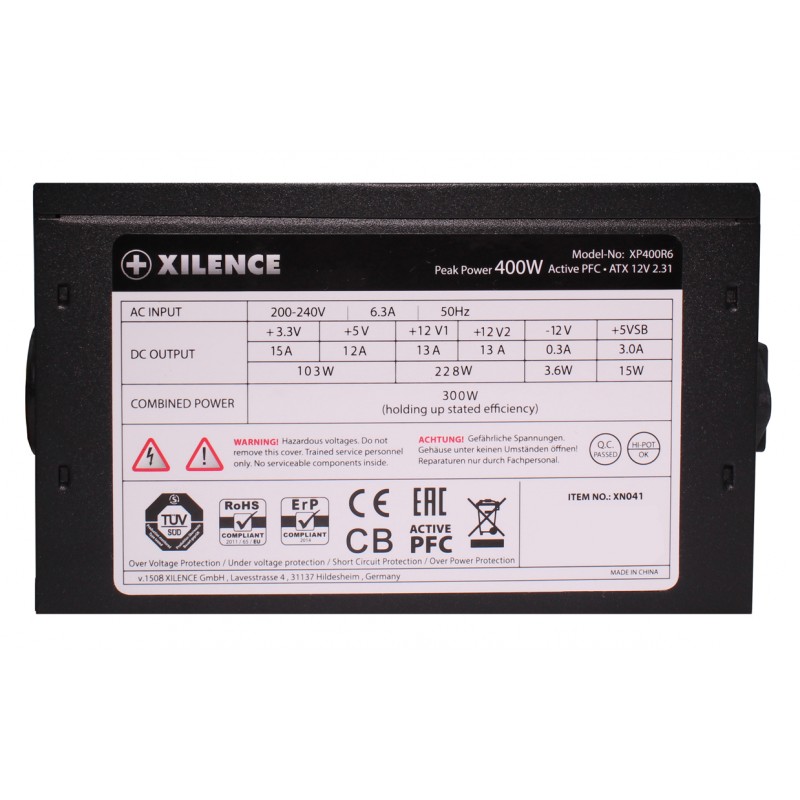 БЖ 400W Xilence XP400R6 Performance C, 120mm, ~85%, Retail Box