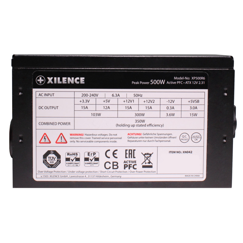 БЖ 500W Xilence XP500R6 Performance C, 120mm, ~85%, Retail Box
