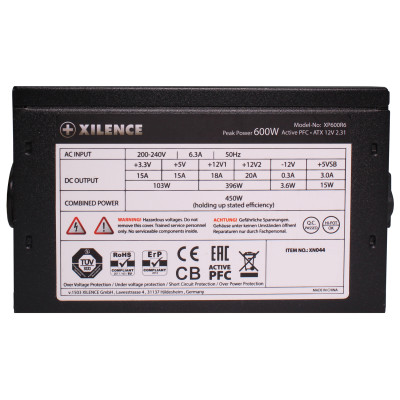 БЖ 600W Xilence XP600R6 Performance C, 120mm, ~85%, Retail Box