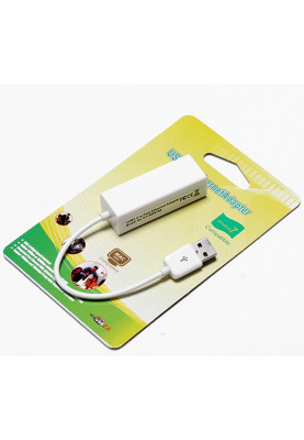 Перехідник USB --> Ethernet RJ45, 0.1м білий, RTL