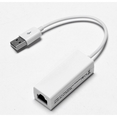 Перехідник USB --> Ethernet RJ45, 0.1м білий, RTL Перехідник USB --> Ethernet RJ45, 0.1м білий, RTL