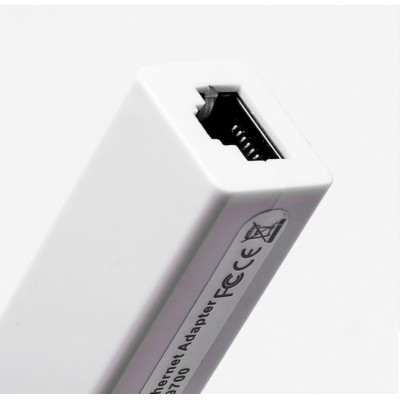 Перехідник USB --> Ethernet RJ45, 0.1м білий, RTL Перехідник USB --> Ethernet RJ45, 0.1м білий, RTL