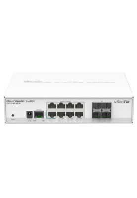 Комутатор Mikrotik CRS112-8G-4S-IN, 8x Gigabit ethernet 4x SFP cages, LCD, 400MHz CPU, 64MB RAM,