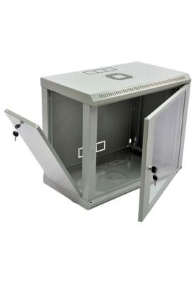 Шафа навісна 19", 9U, 600х350х507 мм (Ш*Г*В), економ, акрилове скло, сіра