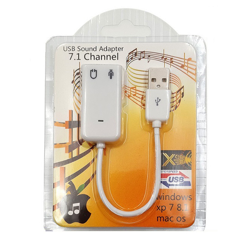 Звукова карта USB AUX jack, 2*TRS (Mic + Ear) Virtual 7.1 Channel, RTL