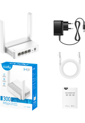 Маршрутизатор Cudy WR300, N300 Wi-Fi Router, 802.11b/g/n,300Mbps, 2.4GHz, 4 × 10/100Mbps Ports, 2 ×
