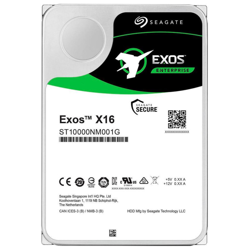 Накопичувач HDD 10Tb, 7200, Seagate Exos X16 , 256M, SATA III (ST10000NM001G )