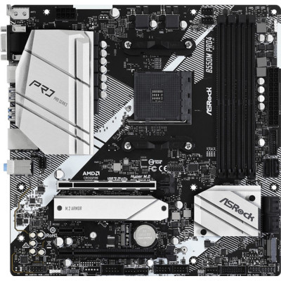 ASRock B550M Pro4 (AM4/B550, 4*DDR4, 2xPCIex16, DP/HDMI/VGA, 6xSATA, 3xM.2, GLan, 7.1ch, mATX)