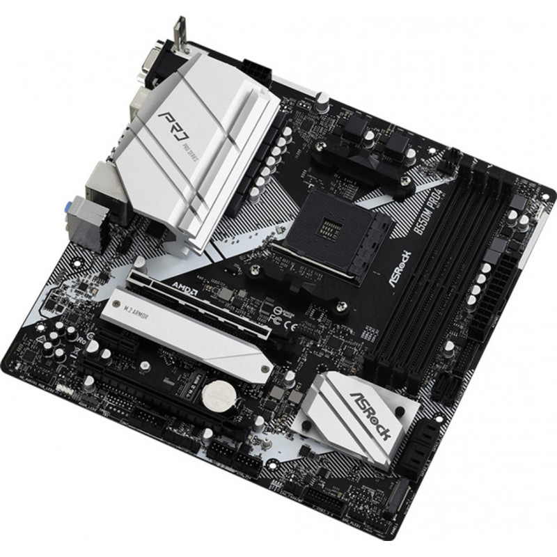 ASRock B550M Pro4 (AM4/B550, 4*DDR4, 2xPCIex16, DP/HDMI/VGA, 6xSATAІІІ, 3xM.2, GLan, 7.1ch, mATX)