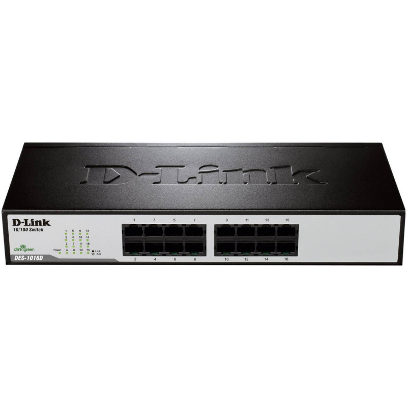 Комутатор D-Link DES-1016D 16xFE, Некерований