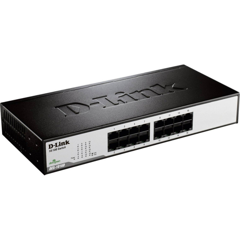 Комутатор D-Link DES-1016D 16xFE, Некерований