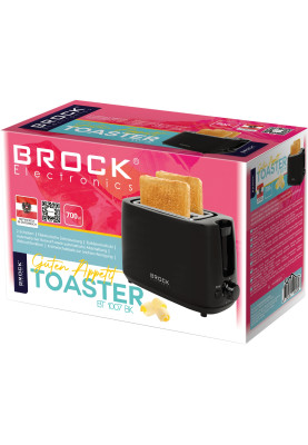 Тостер BROCK BT 1007 BK 700Вт/ 2 відділення/мех. управління/чорний