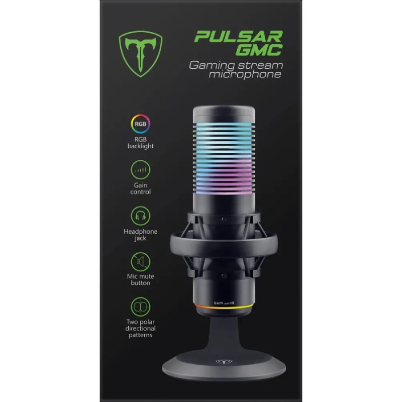 Ігровий стрім мікрофон Defender Pulsar GMC USB, RGB,  2.0 м