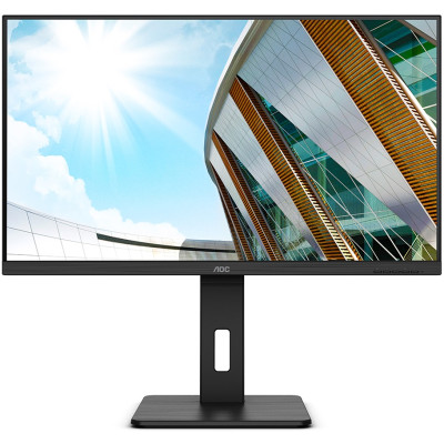 TFT 31.5" AOC U32P2CA, VA, UHD, DP, HDMI x 2, USB-C, Pivot, HAS, колонки, чорний