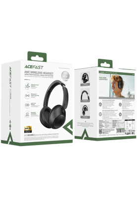 Гарнітура Acefast H3 ANC, Bluetooth+3,5мм, Black