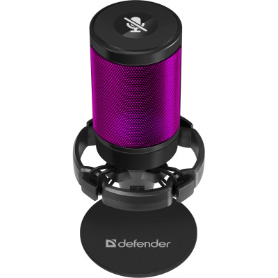 Ігровий стрім мікрофон Defender Impulse GMC 600 USB, RGB, 1.8м чорний