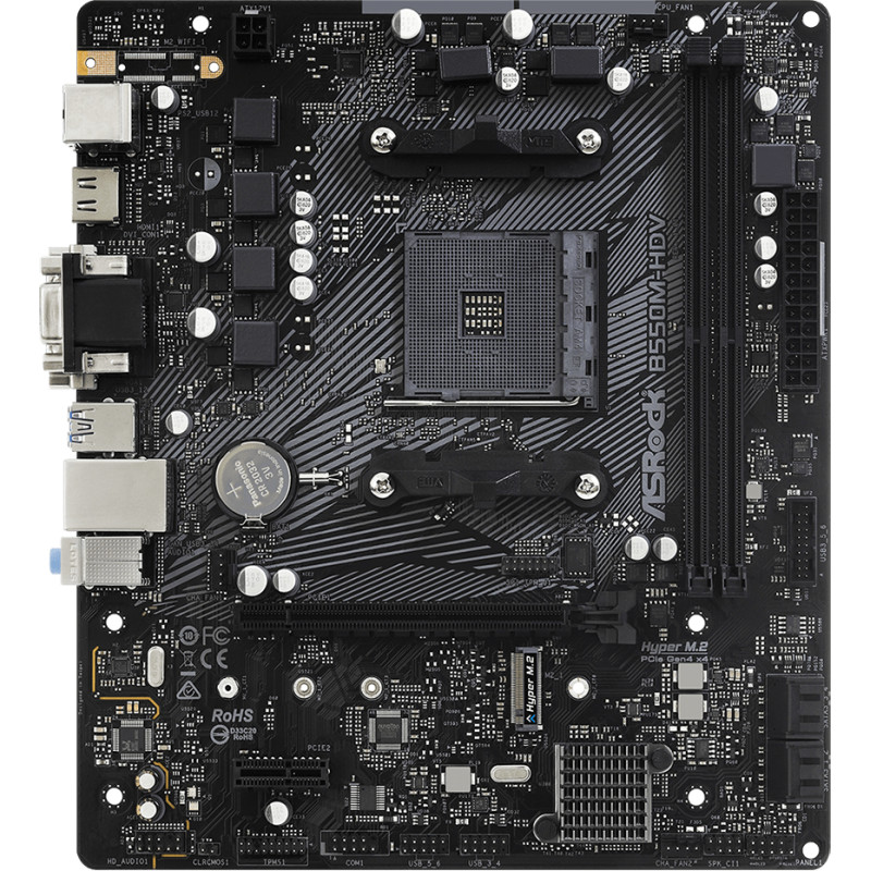 ASRock B550M-HDV (AM4/B550, 2*DDR4, PCIex16, DVI/HDMI/VGA, 4xSATA, M.2, GLan, 7.1ch, mATX)