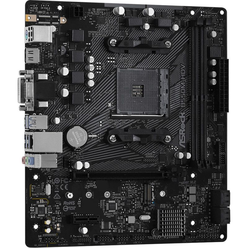 ASRock B550M-HDV (AM4/B550, 2*DDR4, PCIex16, DVI/HDMI/VGA, 4xSATA, M.2, GLan, 7.1ch, mATX)