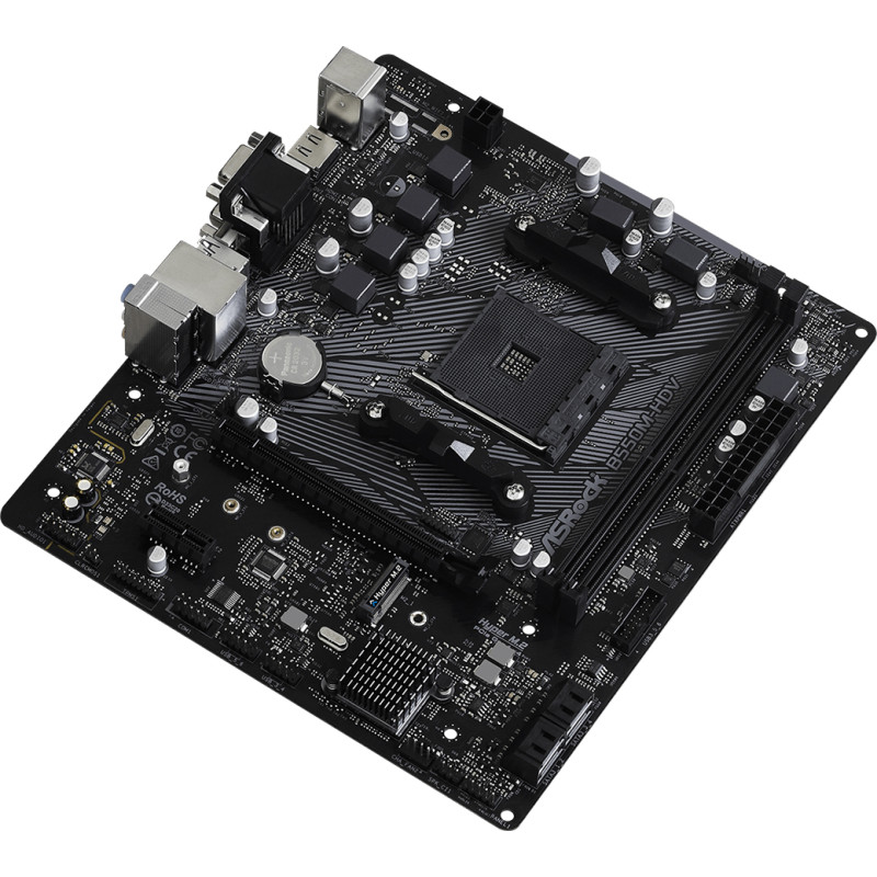 ASRock B550M-HDV (AM4/B550, 2*DDR4, PCIex16, DVI/HDMI/VGA, 4xSATA, M.2, GLan, 7.1ch, mATX)