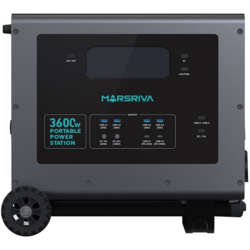 Зарядна станція Marsriva MP36 3600W (3686.4Вт/г) AC,UPS, USB-C PD 140 Вт LiFePo4