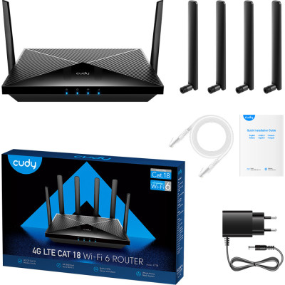 Маршрутизатор Cudy LT18, AX1800 Wi-Fi 6 Mesh 4G Cat18 Gigabit Router Маршрутизатор Cudy LT18, AX1800 Wi-Fi 6 Mesh 4G Cat18 Gigabit Router
