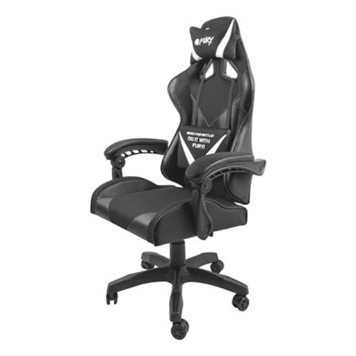 Крісло ігрове Gaming Chair Fury Avenger L, 60мм, Black-White