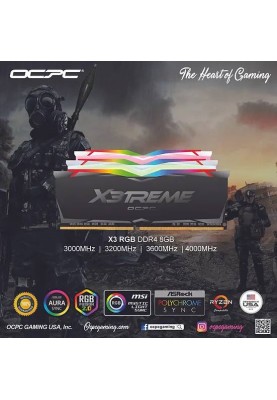 Пам'ять DDR4 16Gb 3600MHz (2*8Gb) OCPC X3 RGB Black, Kit