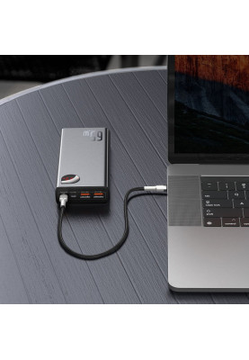 УМБ Baseus Adaman Metal Digital Display 20000mAh 65W 6A QC3.0/PD3.0 2USB + Cable Type-C, Black