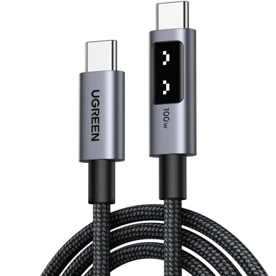 Кабель USB 2.0 Type-C M-M, 2 м, 100W, 5A （480Mbps）Smart display Чорний, L509 UGREEN