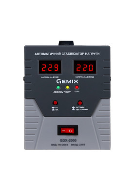Стабілізатор напруги Gemix GDX-2000, цифрові індикатори, металевий корпус