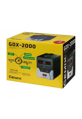 Стабілізатор напруги Gemix GDX-2000, цифрові індикатори, металевий корпус