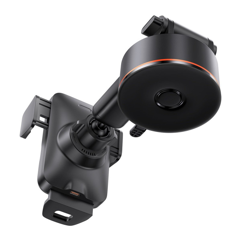 Автомобільне кріплення-зарядка 15W для смартфона 4.7-7.5" (На присоску)  Baseus Чорне