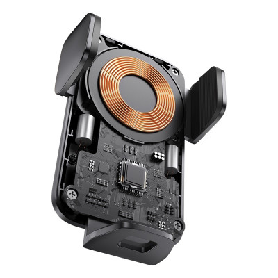 Автомобільне кріплення-зарядка 15W для смартфона 4.7-7.5" (На присоску)  Baseus Чорне