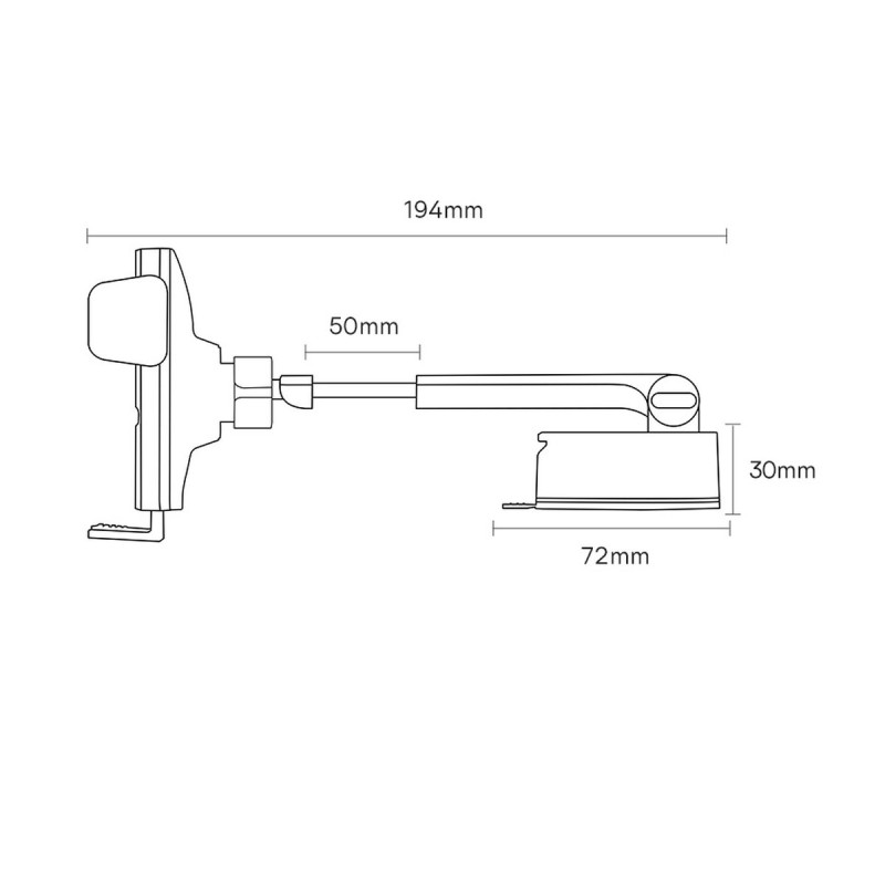 Автомобільне кріплення-зарядка 15W для смартфона 4.7-7.5" (На присоску)  Baseus Чорне
