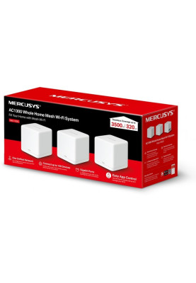 Домашня Mesh Wi-Fi система Mercusys (3шт. компл.) AC1300 Whole-Home Mesh Wi-Fi/2x1000Mbps LAN Port