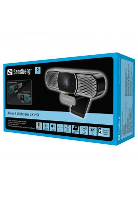 Веб-камера Sandberg All-in-1 Webcam 2K HD Speaker чорна