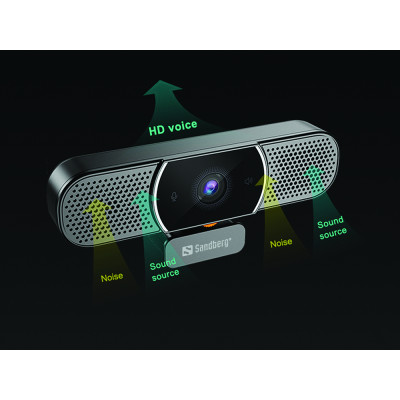 Веб-камера Sandberg All-in-1 Webcam 2K HD Speaker чорна