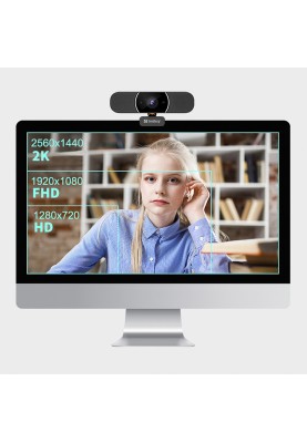 Веб-камера Sandberg All-in-1 Webcam 2K HD Speaker чорна