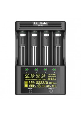 Зарядний пристрій LiitoKala Lii-600, 4x(Lion/NiMH/NiCd), discharge function, display
