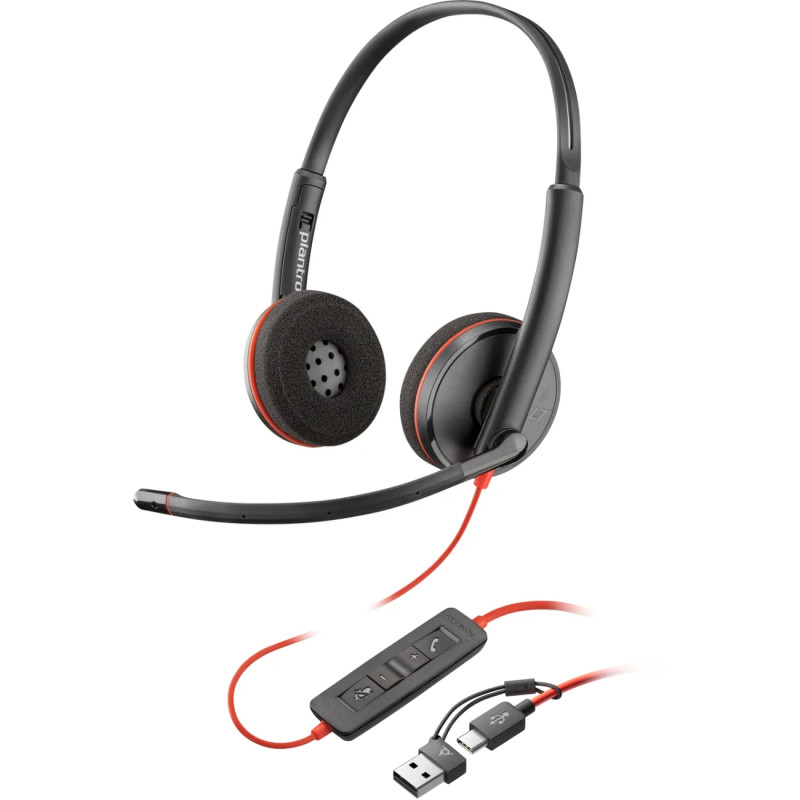 Гарнітура Poly BlackWire C3220 M USB-С + USB-C/A Adapter HS Stereo