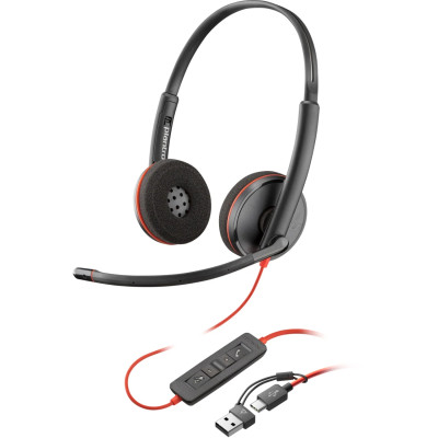 Гарнітура Poly BlackWire C3220 M USB-С + USB-C/A Adapter HS Stereo