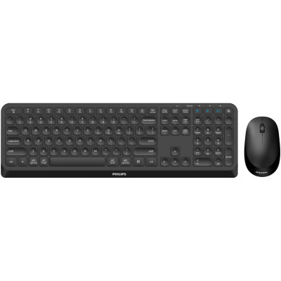 Комплект бездротовий Philips 6407 (клавіатура + мишка) UA, 2,4 ГГц/Bluetooth чорний