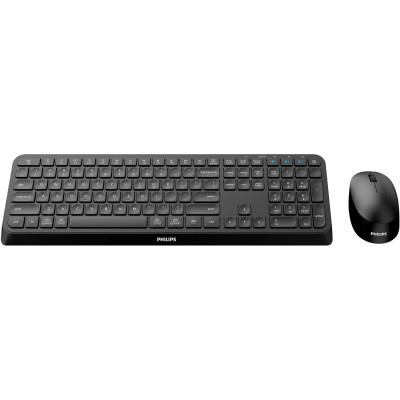 Комплект бездротовий Philips 6407 (клавіатура + мишка) UA, 2,4 ГГц/Bluetooth чорний