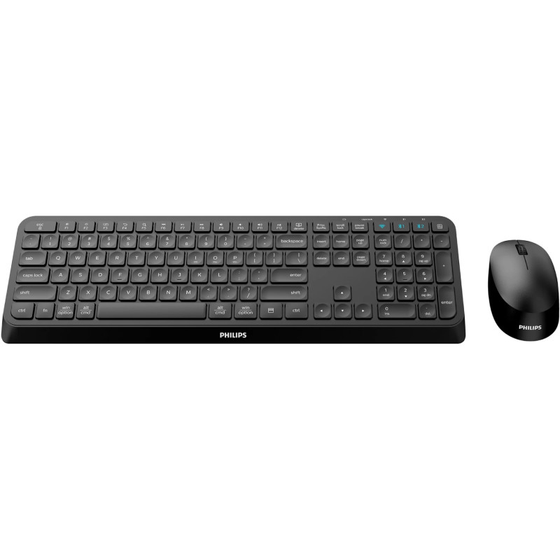 Комплект бездротовий Philips 6407 (клавіатура + мишка) UA, 2,4 ГГц/Bluetooth чорний