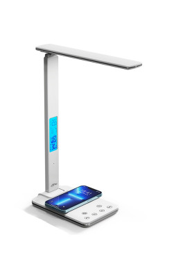 LED лампа настільна Media-Tech LEDITOU MT222,  4W 6500K, 15W QI з вбудованим WRL, біла