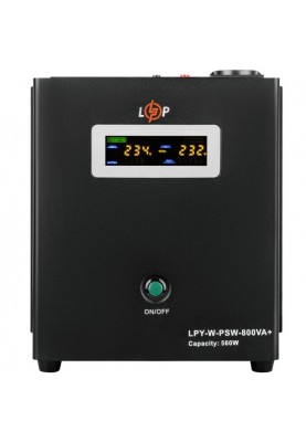 ДБЖ Logicpower LPY-W-PSW-800VA+(560Вт) 5A/15A з правильною синусоїдою 12В, без АКБ