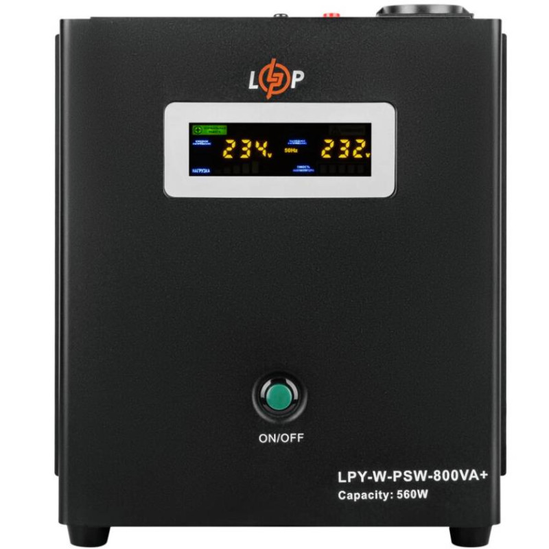 ДБЖ Logicpower LPY-W-PSW-800VA+(560Вт) 5A/15A з правильною синусоїдою 12В, без АКБ