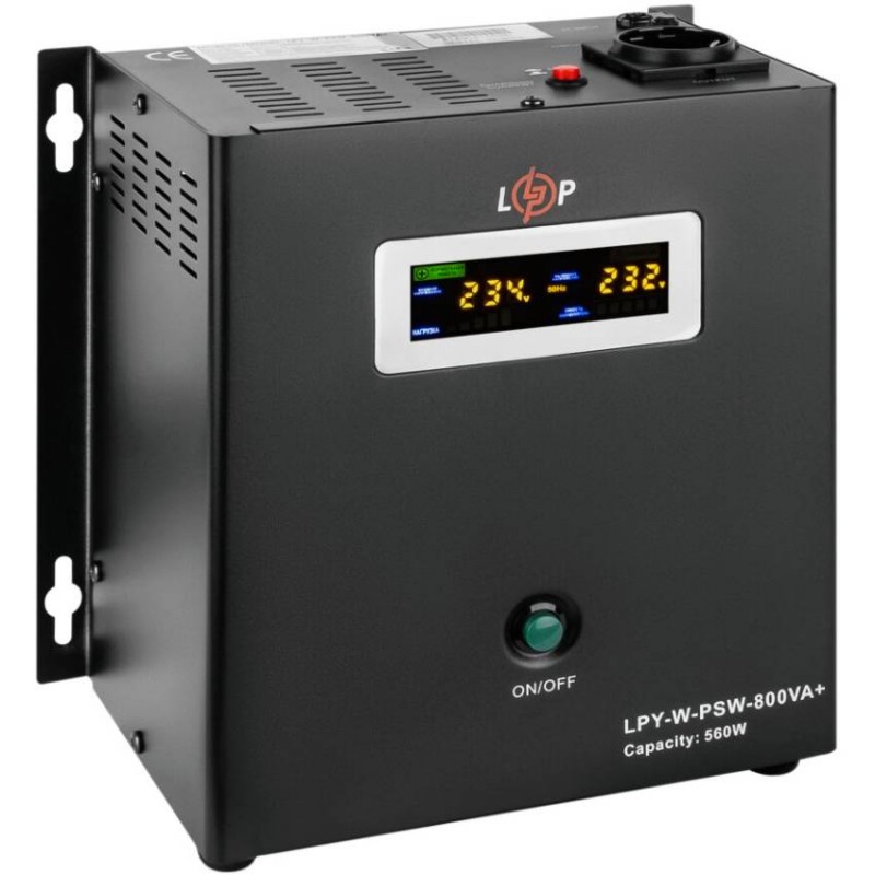 ДБЖ Logicpower LPY-W-PSW-800VA+(560Вт) 5A/15A з правильною синусоїдою 12В, без АКБ