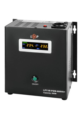 ДБЖ Logicpower LPY-W-PSW-800VA+(560Вт) 5A/15A з правильною синусоїдою 12В, без АКБ